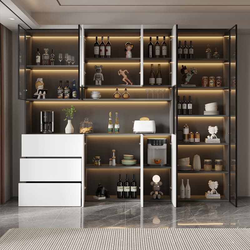 White Modern Buffet Cabinet with Cabinets and Shelves, Full Assembly Needed - image 10
