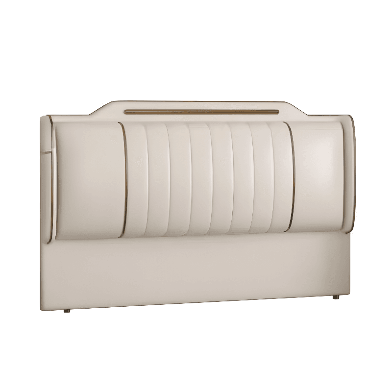 Simplistic Wingback Headboard with Camelback Shape in Pine Wood, Available in Full/King/Queen Sizes, Featuring Sponge Upholstery and Standard Height, No Distressing