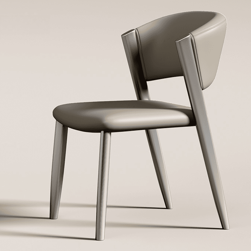 Modish Armless Chair with Exposed Back, Cushioned, Grey Steel Legs - image 6