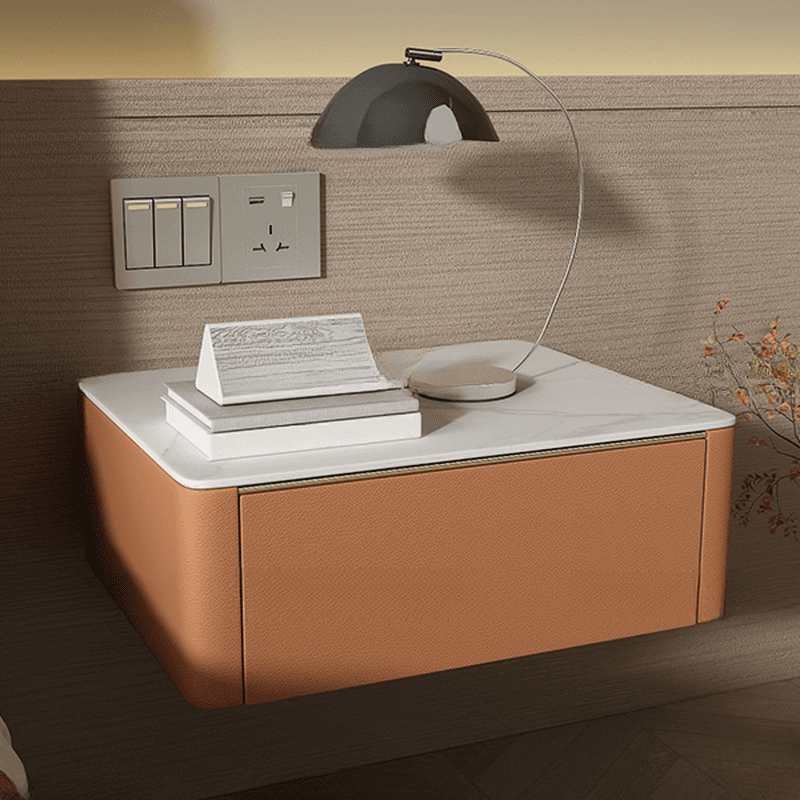 Organic Stone Countertop 1 Drawer Bedside Cabinet with Hanging Shelf - image 12