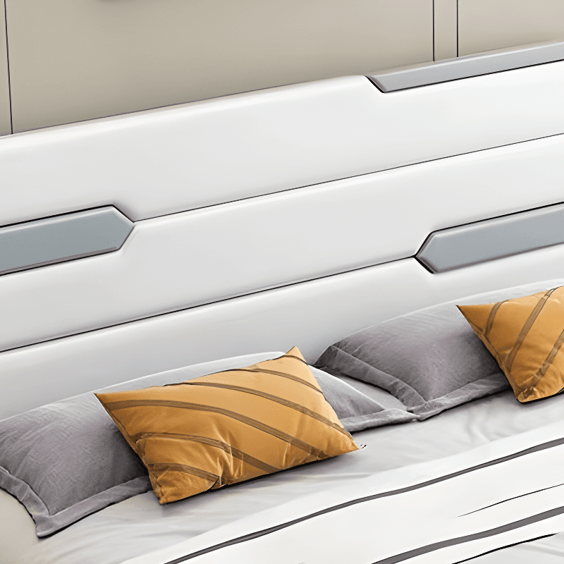 Solid Color Natural Wood Storage Bed with 2 Drawers for Living Room - image 4