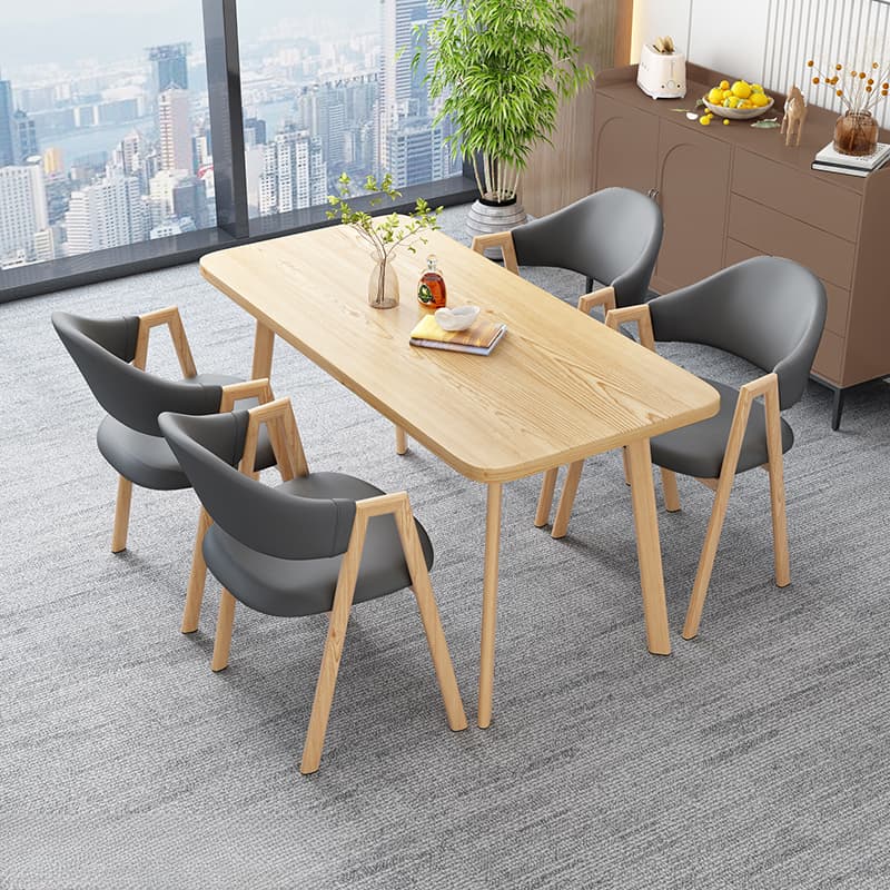 Casual Dining Table Set with Natural Wood Finish, Reclaimed Wood Top, and Seating for 4 Chairs - image 18