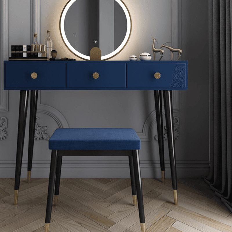 Modish Standard/Small Makeup Vanity with Solid+Engineered Wood Table Top and 3/2 Drawers - image 11