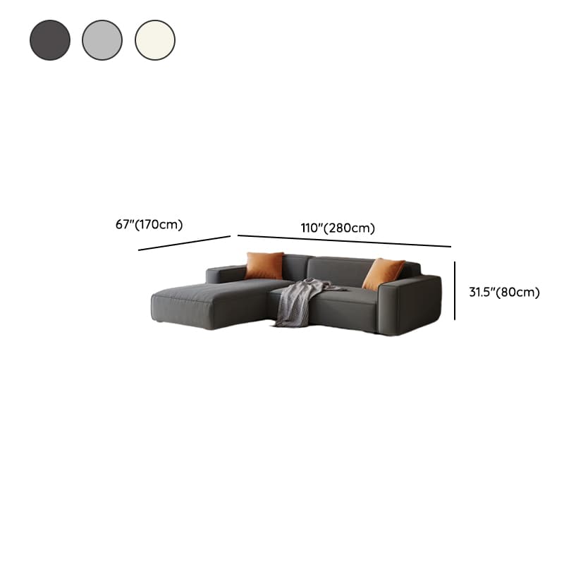 Trendy L-Shape Tear Resistant Sofa Chaise for 3-seater with Square Arm and 1 Chaise - image 15