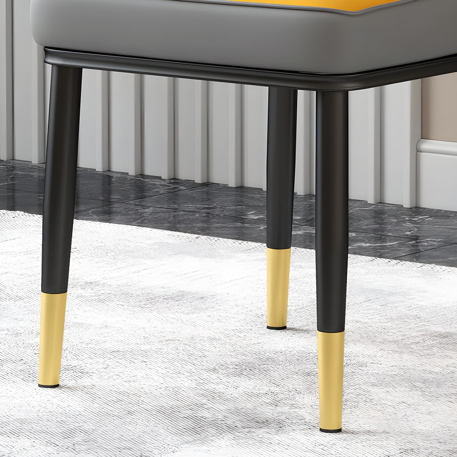 Glam Parsons Dining Side Chair Leather Indoor Dining Chair with Metal Legs - image 21