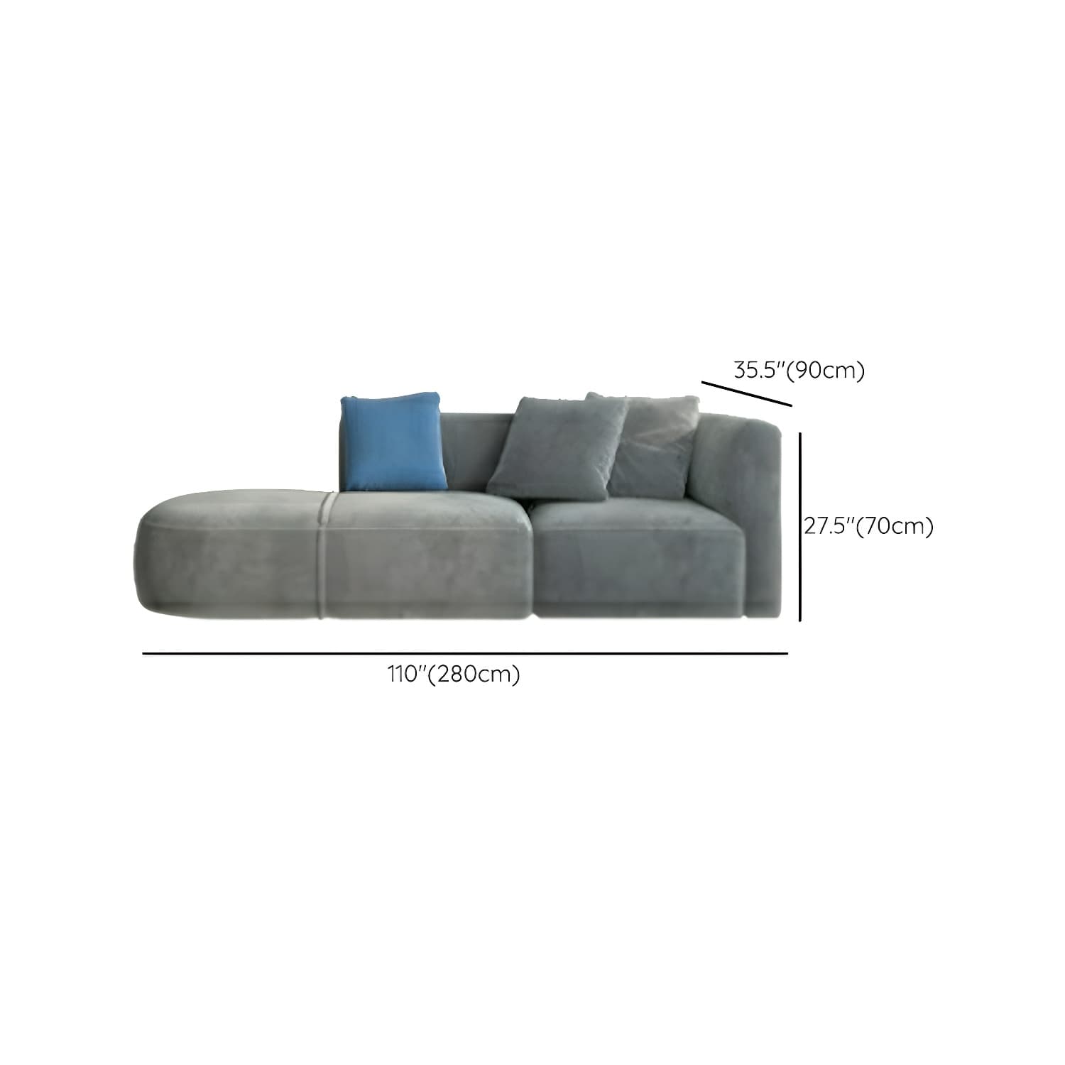 Flannel Upholstered Sectional Sofa in 2 Piece Set - Cozy, Stylish and Comfortable - image 20