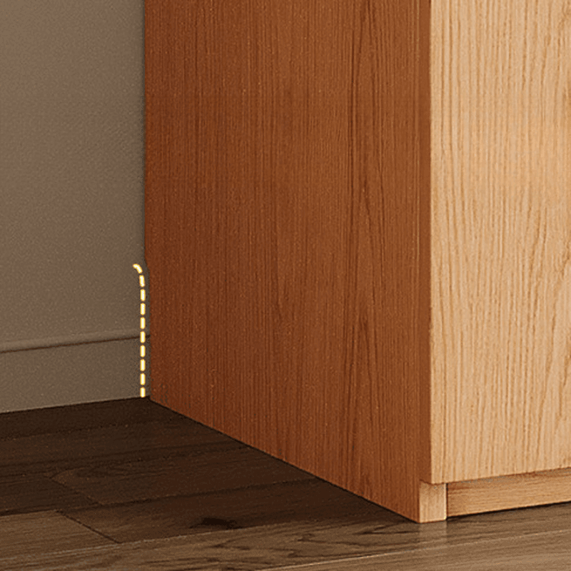 Natural Finish Minimalist Oak Wood Cabinet Armoire with Soft Close Drawer, Soft Close Door, Interior Shelves, and Clothing Rod - image 7