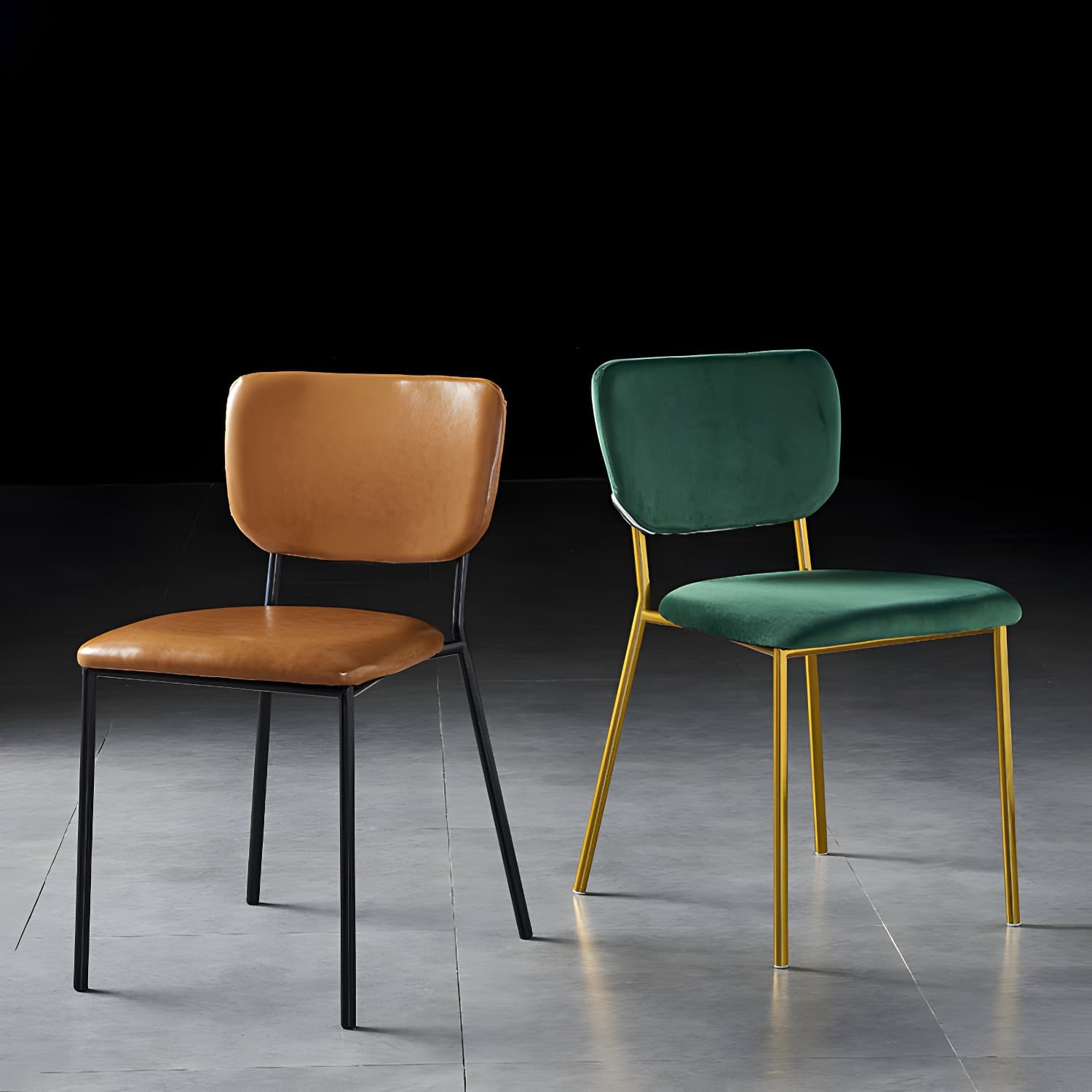 Nordic Style Dining Chairs Armless Open Back Stackable Chairs with Metal Legs - image 20