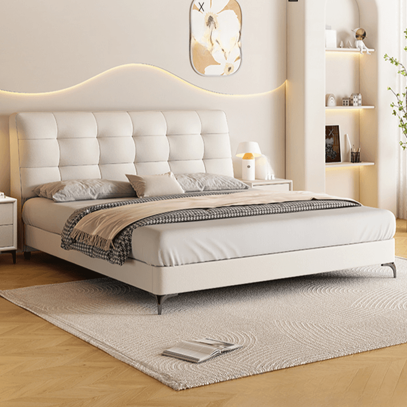 Solid Color Pine Wood Stitch-tufted Storage Included/Pallet Bed Frame for Living Room