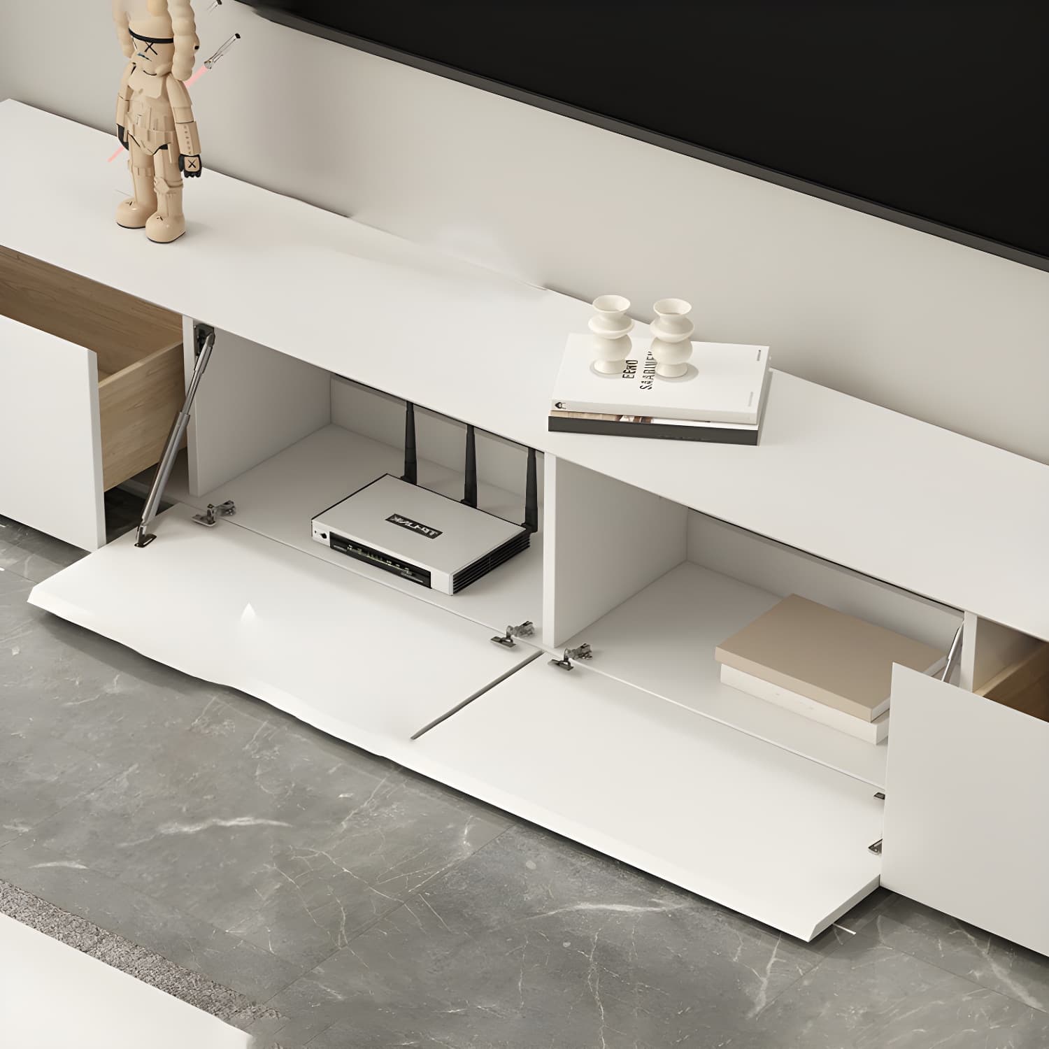 Modern Media Console Wood Media Console TV Stand for Living Room - image 7