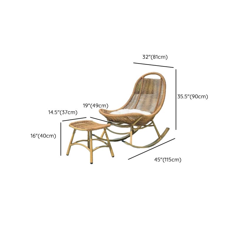 Cocoa Craftsman Wicker Front Porch Rocking Chairs with Separable Pillowcase - image 26