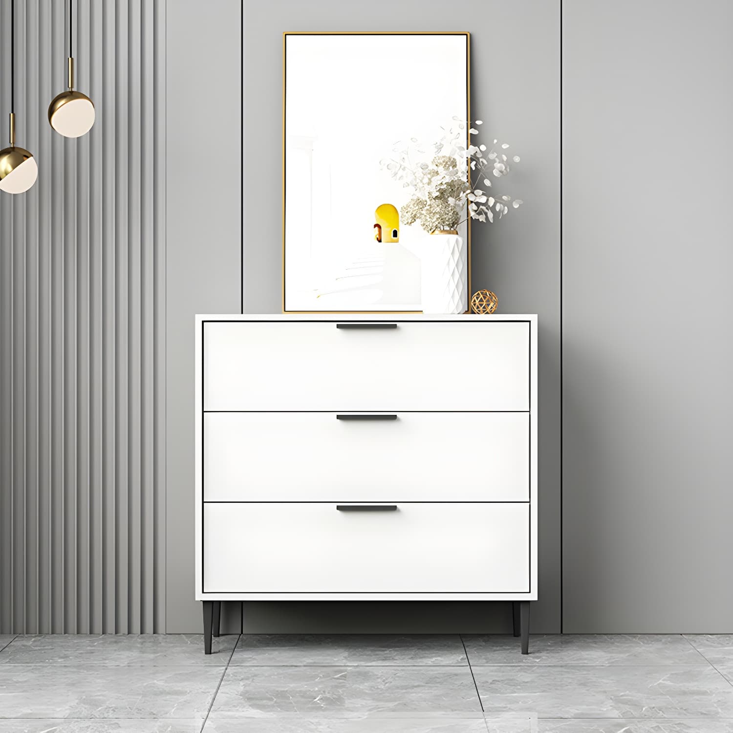 Modern Horizontal Storage Chest Dresser Wooden Storage Chest with Drawers - image 4