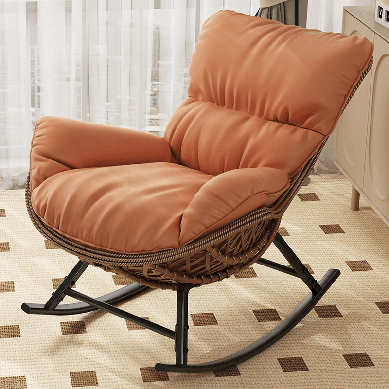 Simple Upholstered Rocking Seat with Scratch-tolerant Padded Design and Ottoman - image 3
