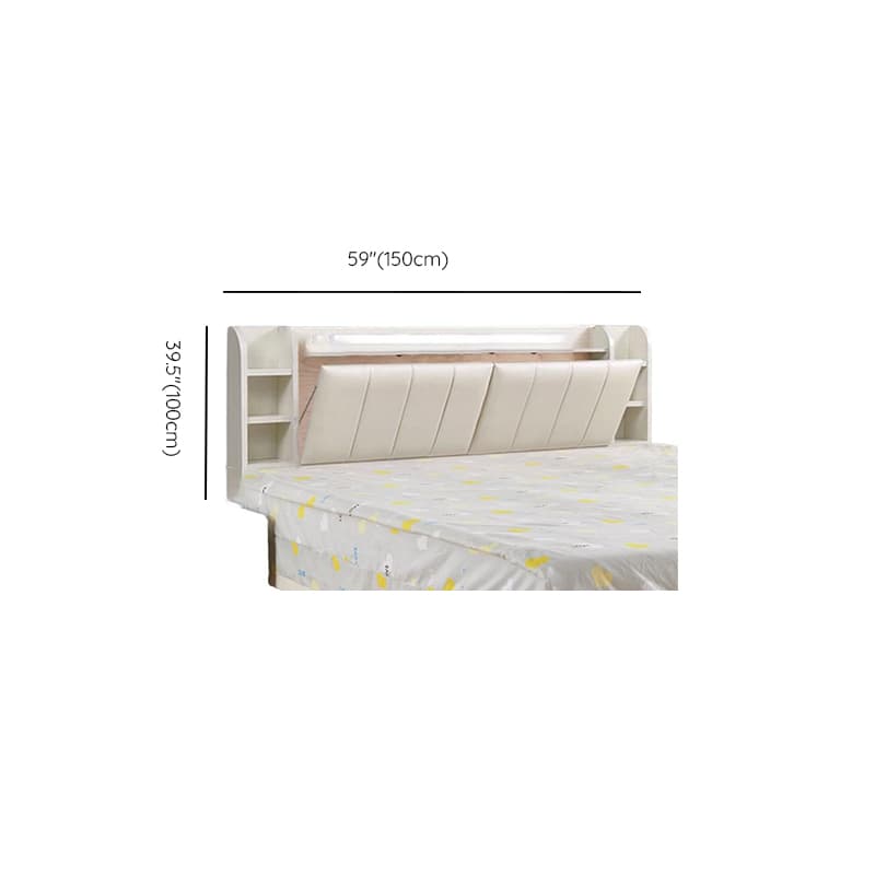 Simple Free-standing Standard King(76"W x 80"L)/Queen(60"W x 80"L)/Full(54"W x 75"L) Panel No Distressing with Shelves Included and Illumination Light in Timber - image 8