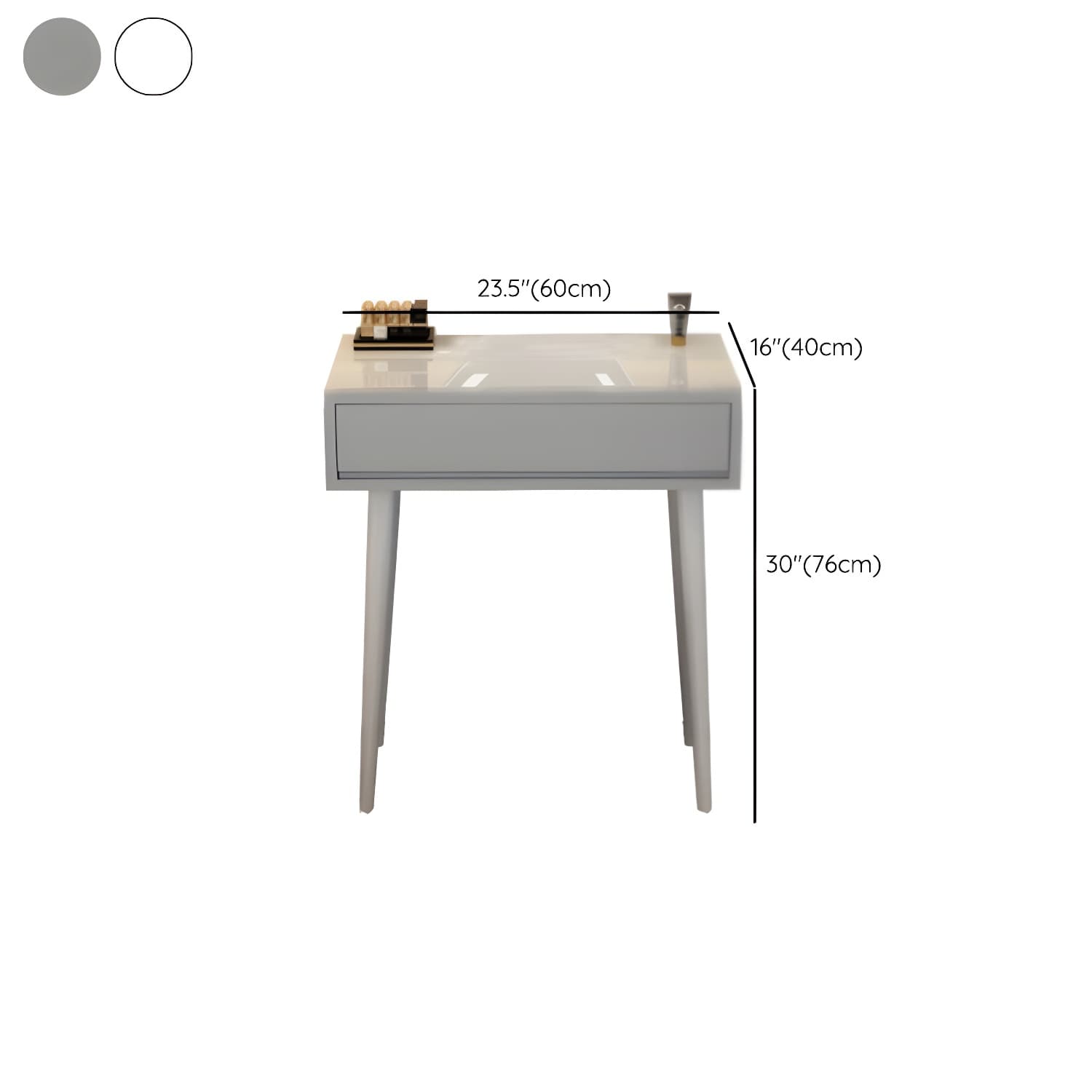 Contemporary Lighted Mirror Makeup Vanity Desk in Wood Vanity Dressing Table Set - image 18