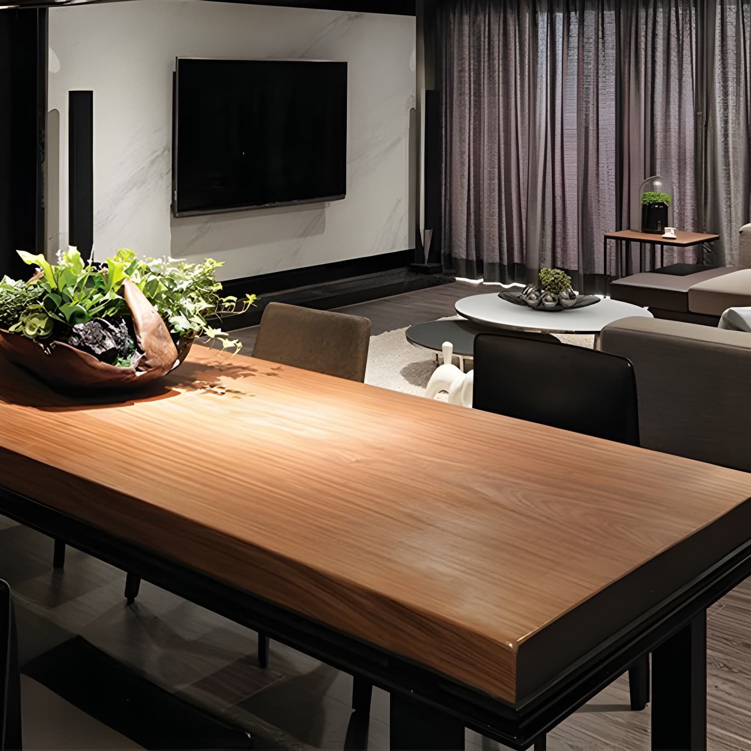 Rectangle Industrial Dining Table Solid Wood Top Home Table with 4 Black Iron Legs - image 6