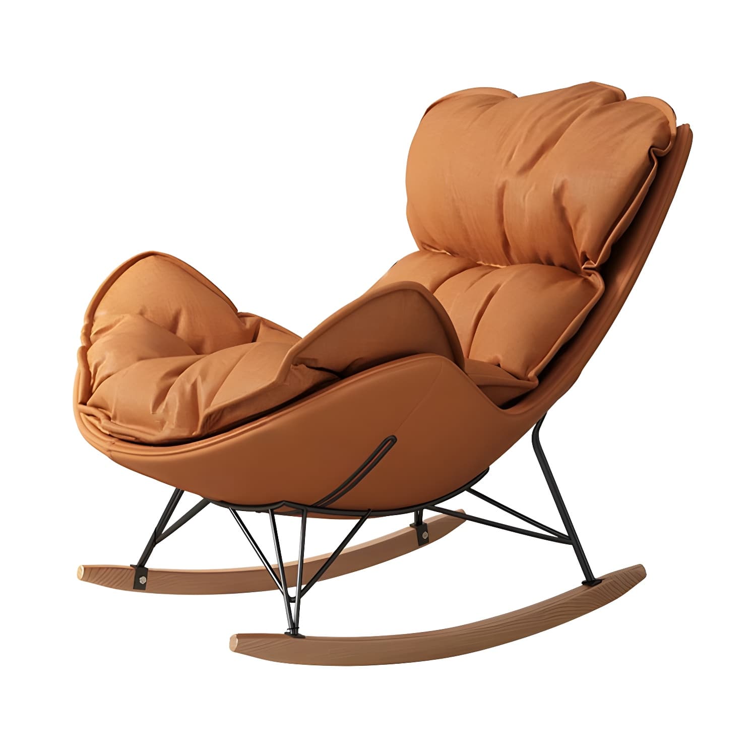 Stylish and Modern Upholstered Rocking Chair with Natural Wood Legs - image 12
