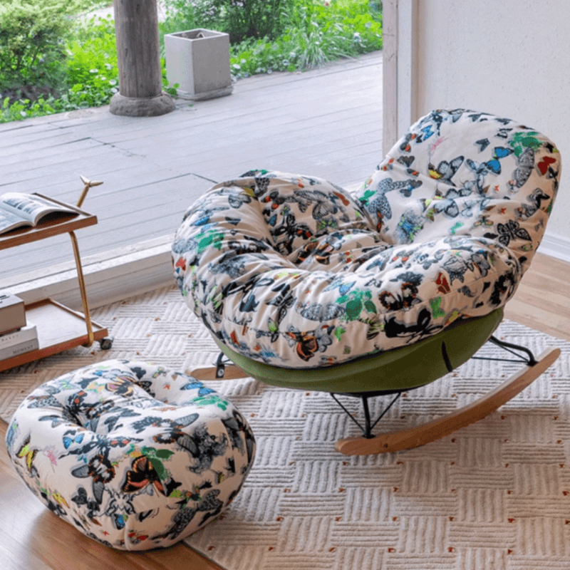 Modern Scratch-tolerant Upholstered Rocking Chair with Padded Comfort - image 19