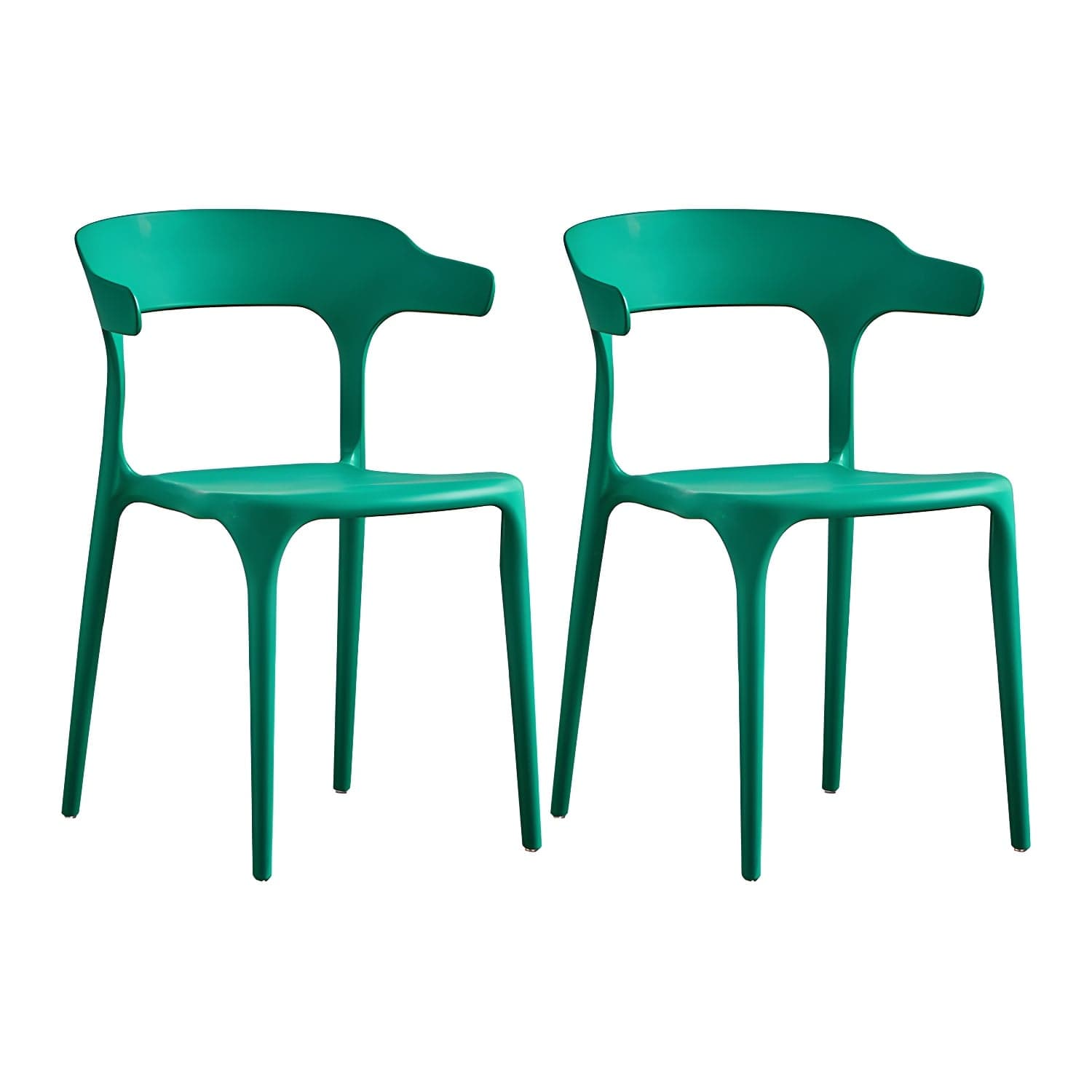Home Modern Side Chair Stackable Open Back Plastic Dining Room Chair Set - image 3