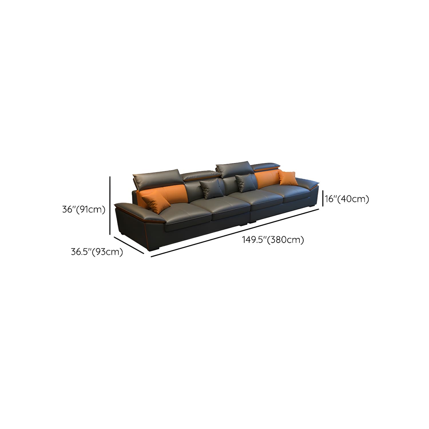 Modern Gray Tech Cloth Sectional Sofa with Pillow Top Arms and Cushion Back - image 23