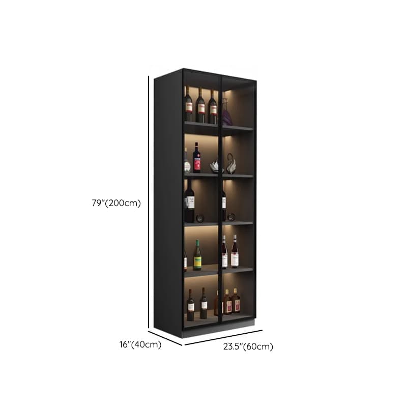 Contemporary Rectangle Utility Storage Cabinet with Storage Cabinet, Composite Wood Countertop, Glass-panel Door in Midnight Black - image 11