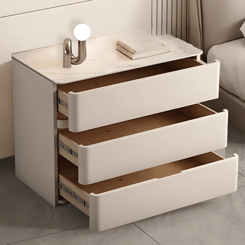 Contemporary 3-Tier Sintered Stone Nightstand With Drawer Organization - image 11