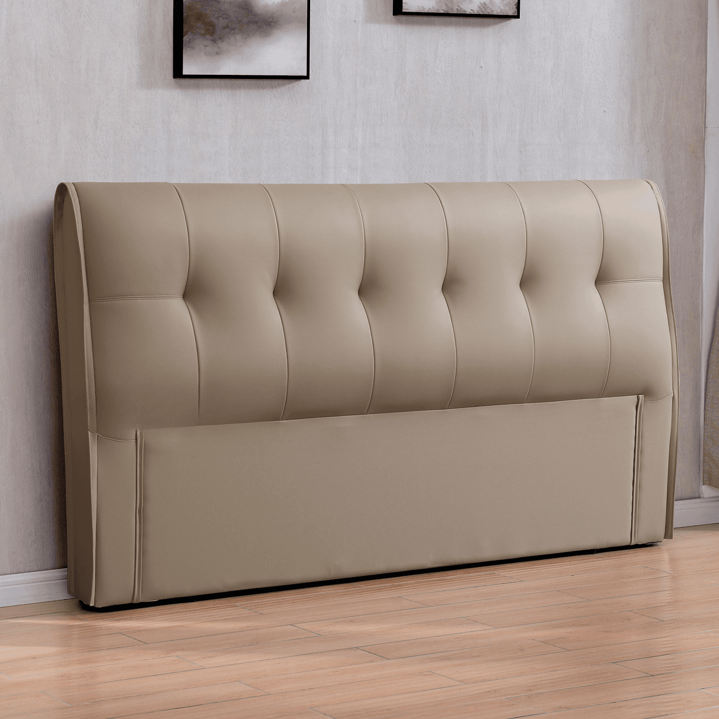 Simplistic Style Panel Headboard with No Distressing, Piled Tufted Rectangular Design for King/Full/Queen Bed, Featuring Sponge Upholstery and Standard Height - image 5