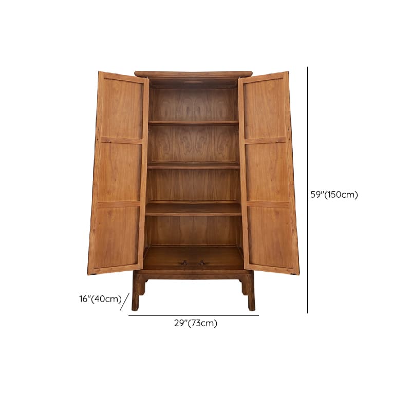 Classic Elm Wood Unattached Utility Cabinet for Drawing Room - image 7