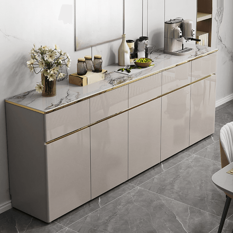 Elegant Standalone Sideboard with 5 Drawers, 5 Doors, and Faux Marble Countertop - image 3