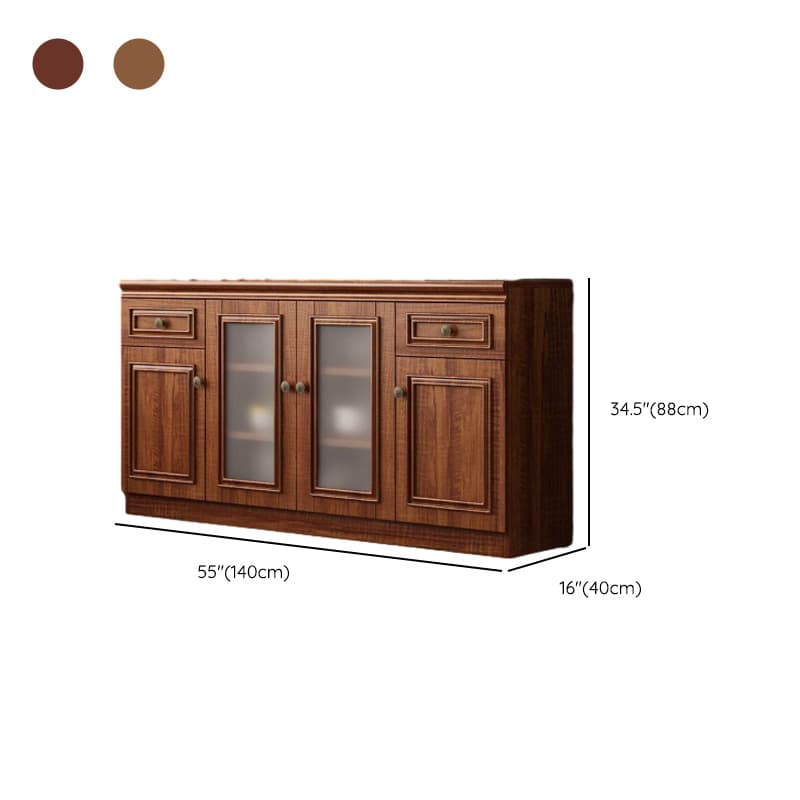 Unattached Microwave Storage Cabinet with Wine Storage Unit - image 21