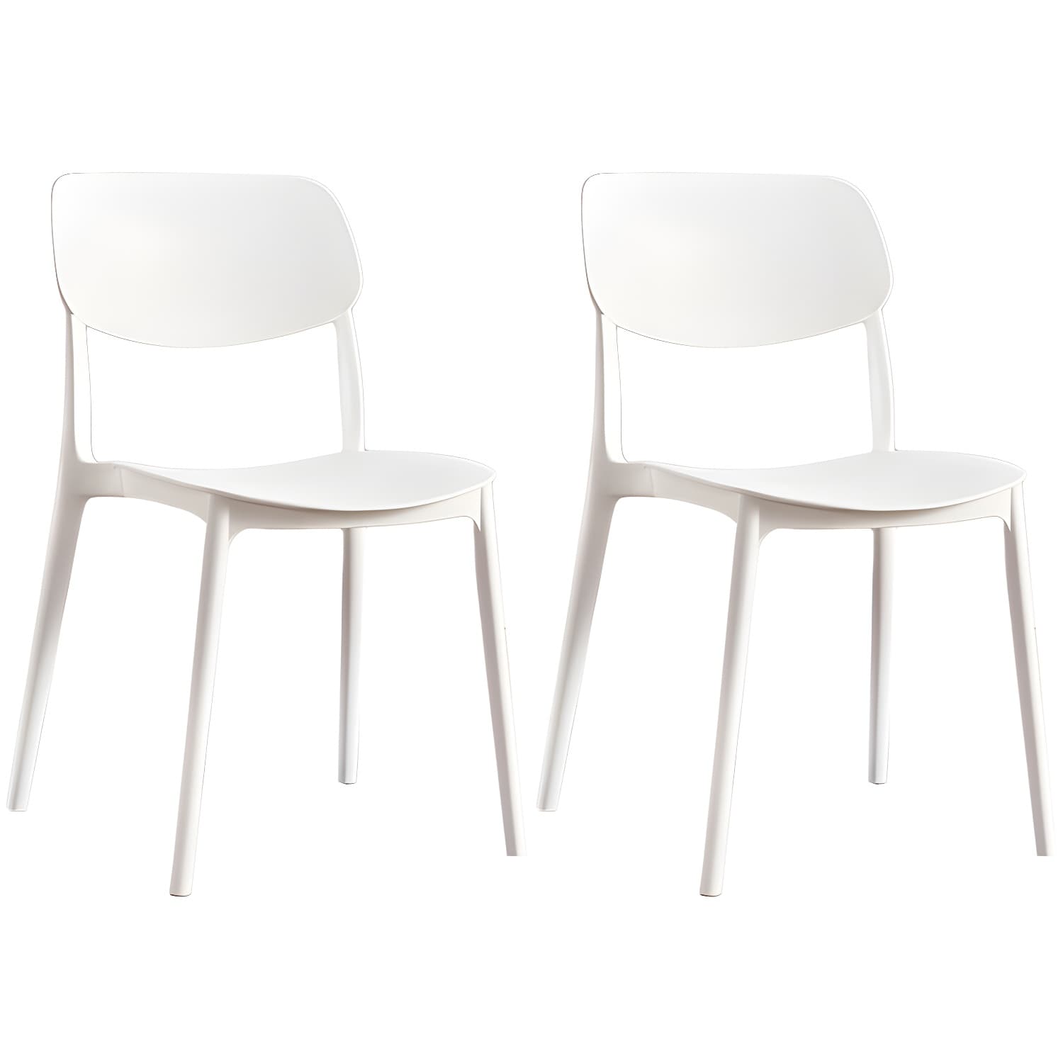 Scandinavian Stackable Armless Dining Chairs Plastic Open Back Dining Side Chair - image 10