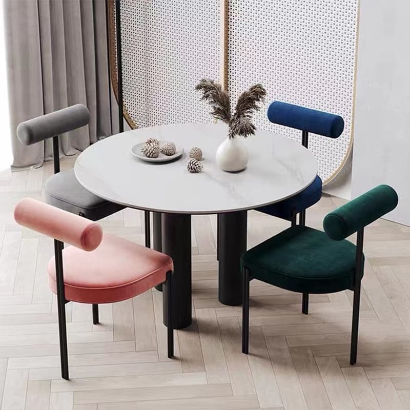 Stackable Upholstered Low-Back Side Chair with Metal Legs and Polyurethane Upholstery - image 11