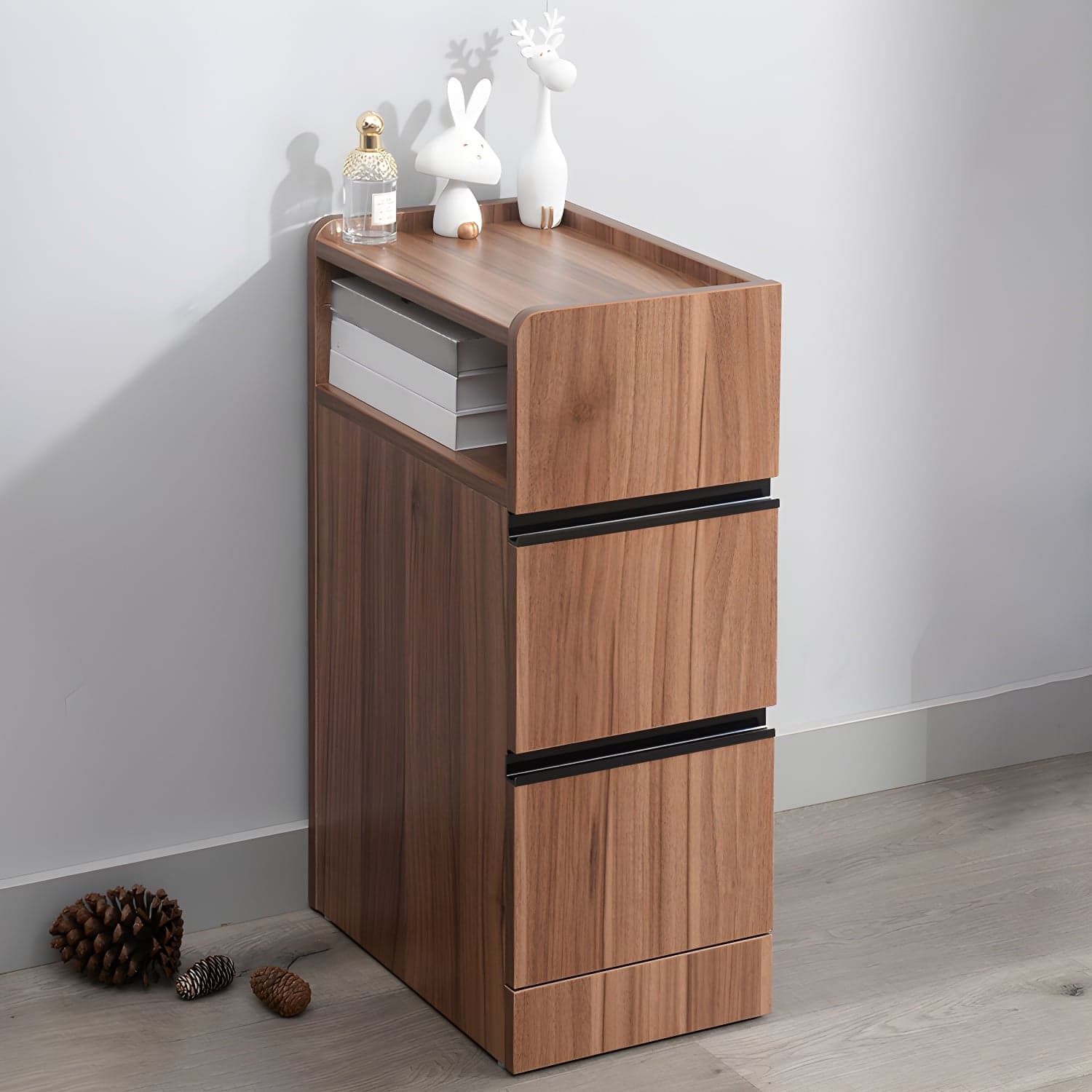 Scandinavian Accent Table Nightstand 25.5" Tall with 2 Drawers - image 7