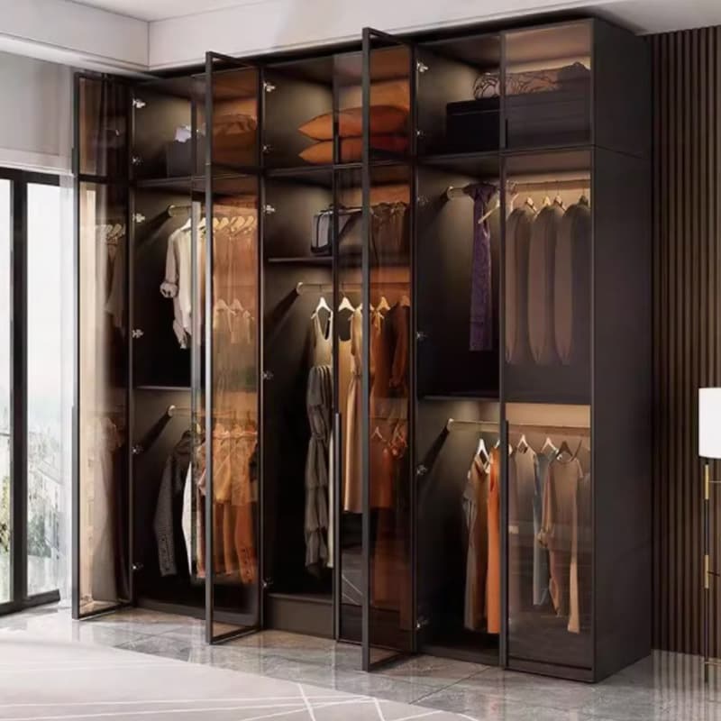 Storm Gray Minimalist Laminate Cabinet Armoire with Soft Close Drawer, Soft Close Door, Interior Shelves, and Clothing Rod - image 3