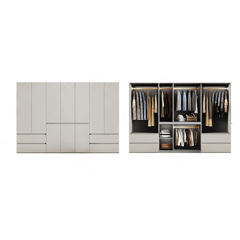 Cream Trendy Reclaimed Wood Wardrobe Armoire with Soft Close Drawer, Soft Close Door, Interior Shelves, and Clothing Rod - image 40