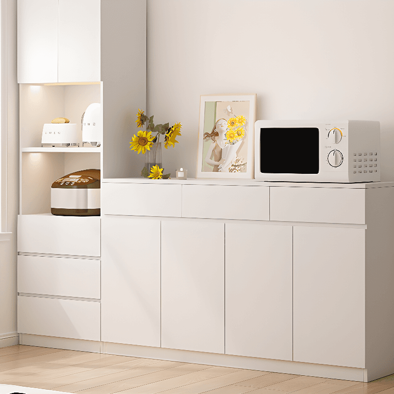 Simple Sideboard with Multiple Drawers, Closet Cabinet, Standard and Narrow Sizes, 1 or 2 Shelves, Wood Countertop, 2 to 5 Doors - image 5