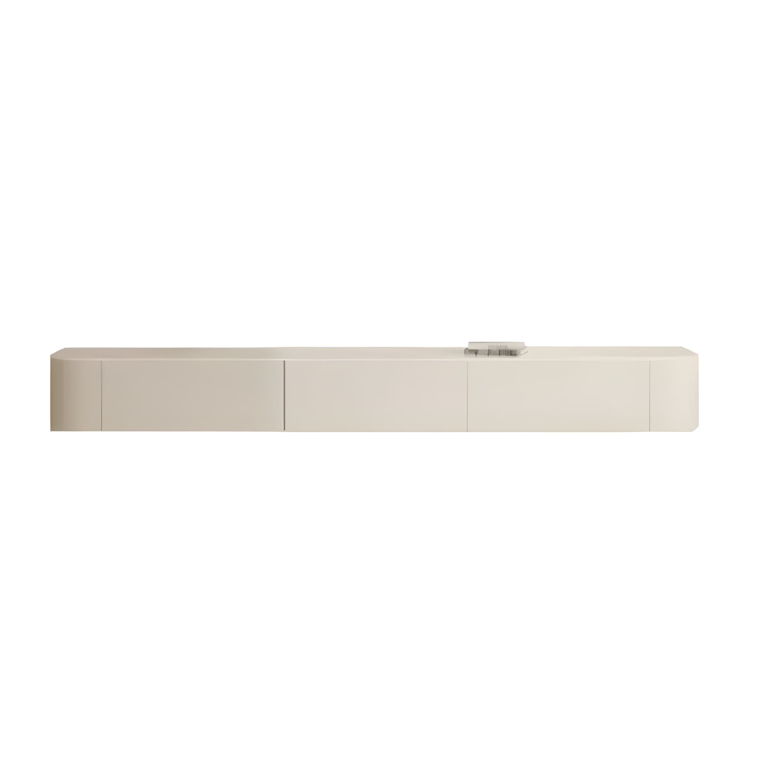 Contemporary Stone TV Stand Console White Floating TV Media Stand for Living Room - image 11
