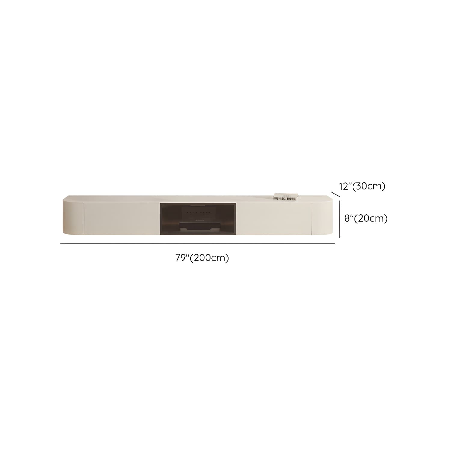 Contemporary Media Console Floating TV Media Console with Drawers - image 14