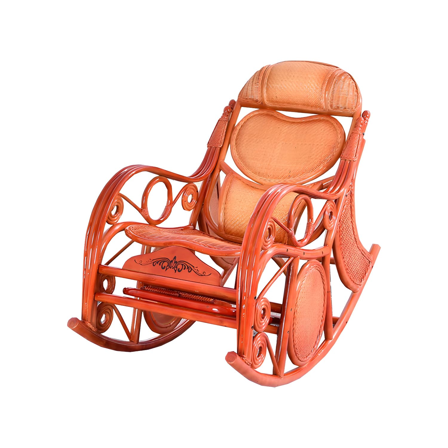 Espresso Rattan Rocking Chair Antique Reclining Rocker Chair 24.4" x 47.2" x 36.2" - image 20