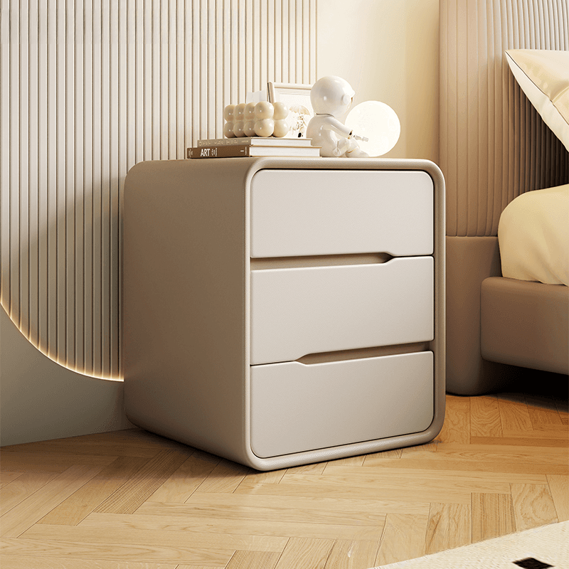Art Deco Bedside Cabinet Nightstand Engineered Wood with 3 Drawers - image 4
