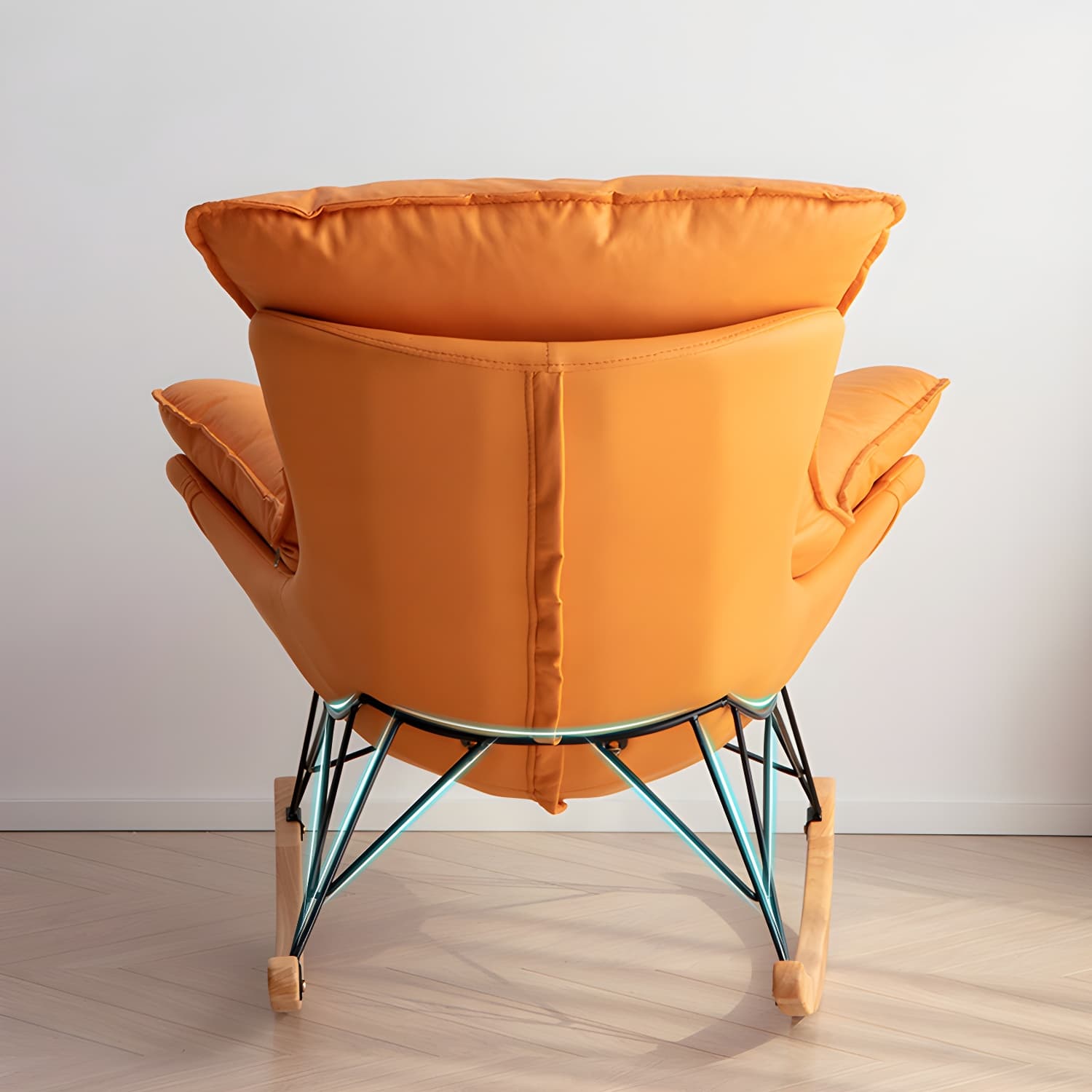 Contemporary Indoor Rocking Chair with Sled Legs and Spindle Back - image 19