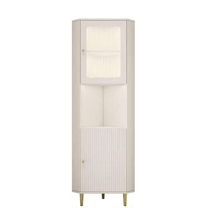Grey/Beige Engineered Wood Utility Cabinet with Illuminating in a Modern Style - image 9