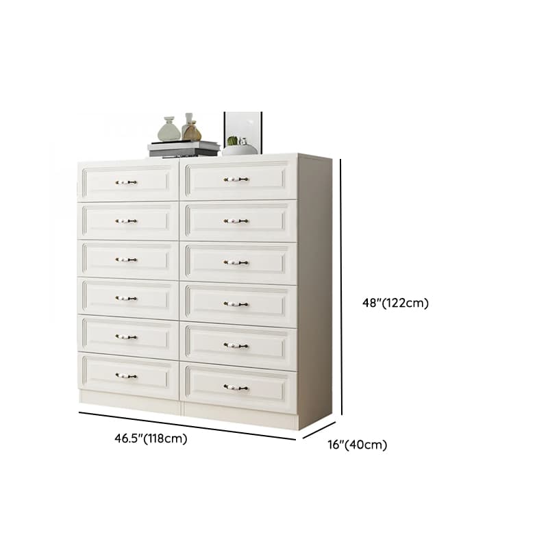 Sleeping Room Use Trendy White Wood Wardrobe Chest with Shelves - image 17