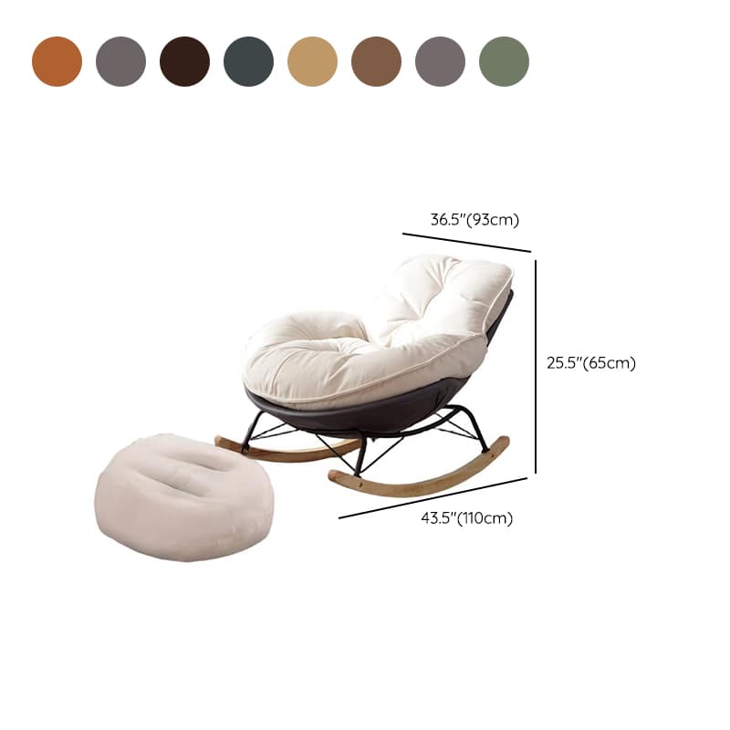 Chalk Simple 2 Piece Set Rocking Chair with Ottoman, Scratch-tolerant and Padded Upholstery - image 19