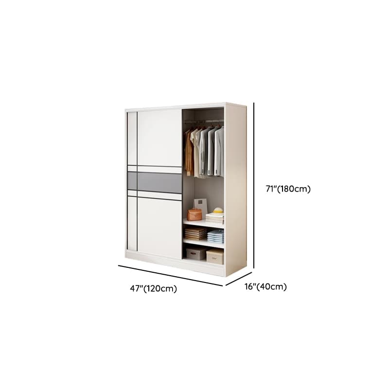 Minimalist Manufactured Wood Cabinet Armoire with Soft Close Door, Interior Shelves, and Clothing Rod - image 14