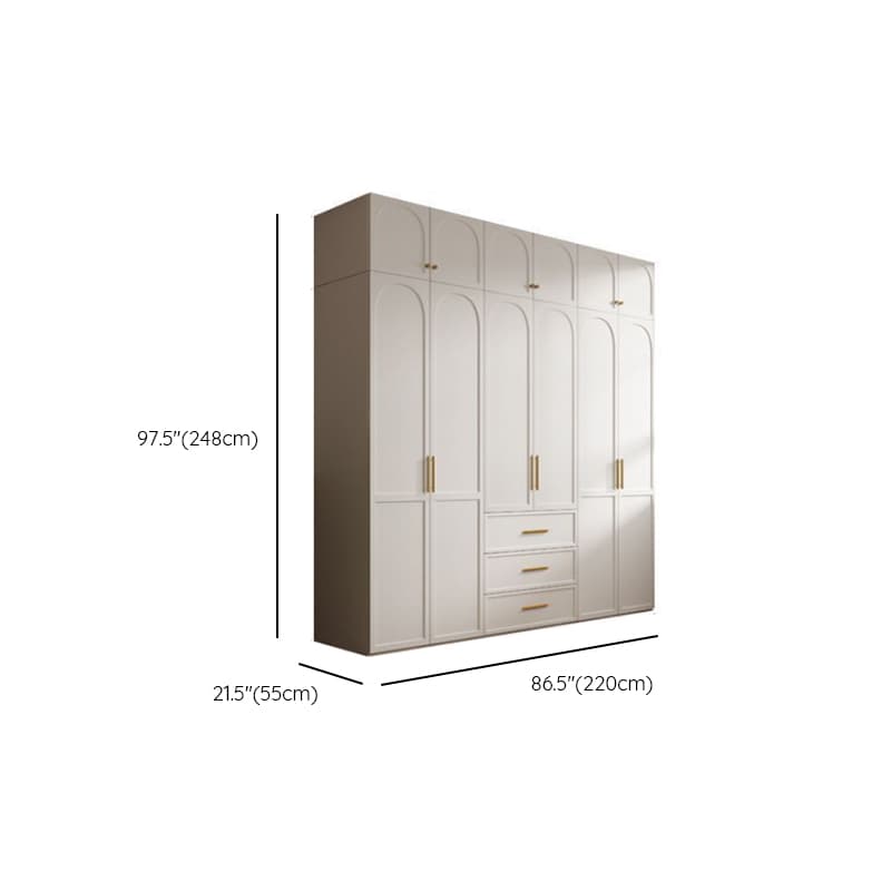 Chalk Minimalist Laminate Cabinet Armoire with 3-Drawer, Interior Shelves, and Clothing Rod - image 19
