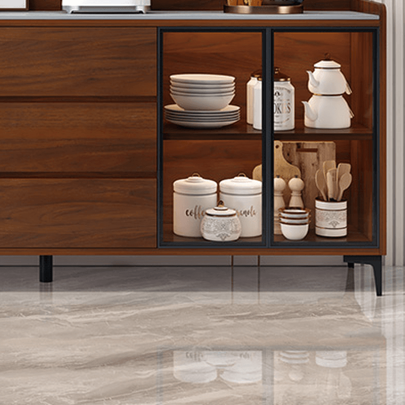 Standard/Narrow/Wide Oven Cabinet with 3 Drawers, Cupboard, Cabinets Storage, Sintered Stone Countertop, Glass-panel Door, and Flexible Shelf - image 15
