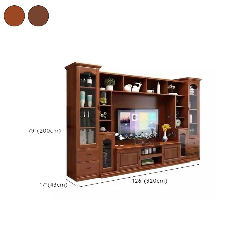 TV Entertainment Center with Bridge & Hutch, Entertainment Center with Gate & 2 Bookcases - image 16