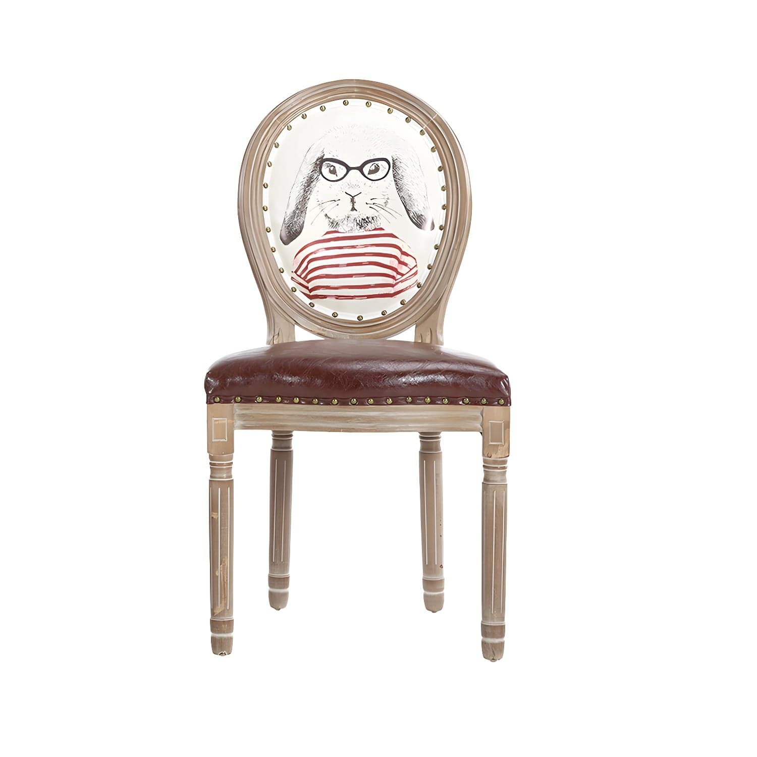 French Country Upholstered Armless Chair Home Solid Wood Dining Chair - image 8