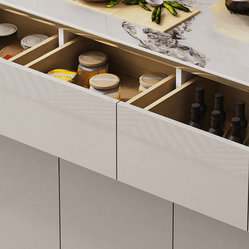 Elegant Standalone Sideboard with 5 Drawers, 5 Doors, and Faux Marble Countertop - image 5